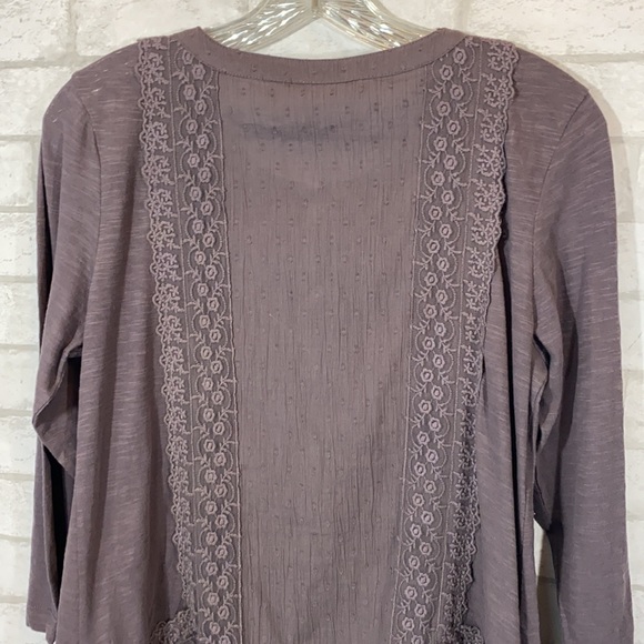Logo Lavish slub knit top Swiss dot & lace size S - Picture 8 of 12
